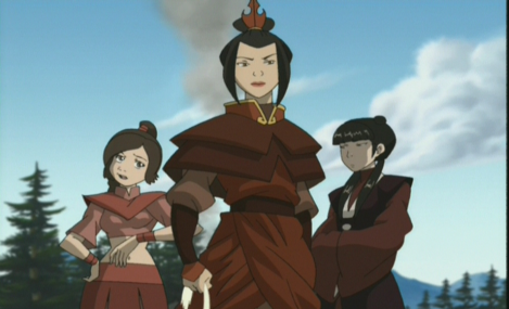 Azula's chief companions are Mai and Ty Lee. Ty Lee only joins Azula after being forced. 
