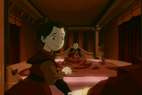 As a child, Azula shows rare fear/regret as her mother chastises her for cruelty. 